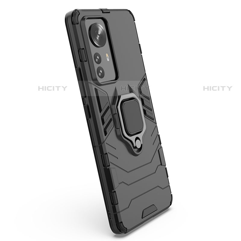Silikon Hülle Handyhülle und Kunststoff Schutzhülle Hartschalen Tasche mit Magnetisch Fingerring Ständer S04 für Xiaomi Mi 12S 5G
