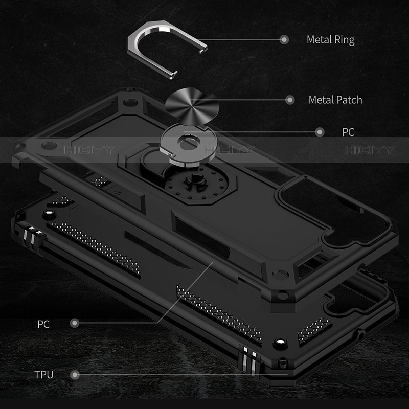 Silikon Hülle Handyhülle und Kunststoff Schutzhülle Hartschalen Tasche mit Magnetisch Fingerring Ständer T03 für Samsung Galaxy S23 Plus 5G groß