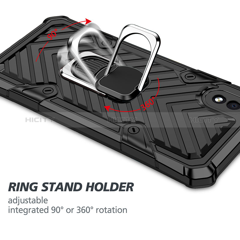 Silikon Hülle Handyhülle und Kunststoff Schutzhülle Hartschalen Tasche mit Magnetisch Fingerring Ständer YF1 für Samsung Galaxy M01 Core