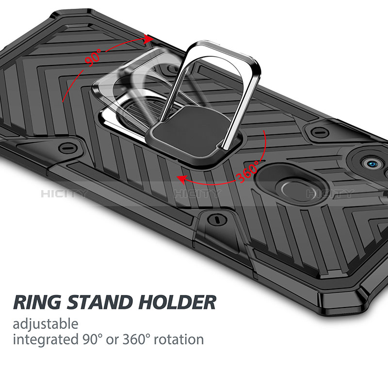 Silikon Hülle Handyhülle und Kunststoff Schutzhülle Hartschalen Tasche mit Magnetisch Fingerring Ständer YF1 für Samsung Galaxy M11