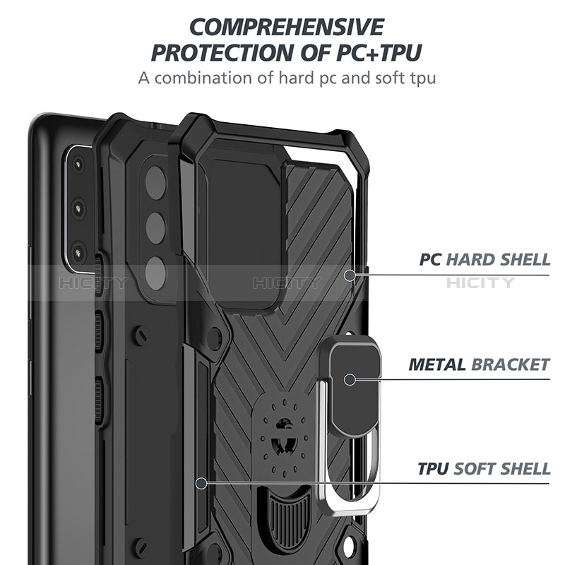 Silikon Hülle Handyhülle und Kunststoff Schutzhülle Hartschalen Tasche mit Magnetisch Fingerring Ständer YF1 für Samsung Galaxy M80S