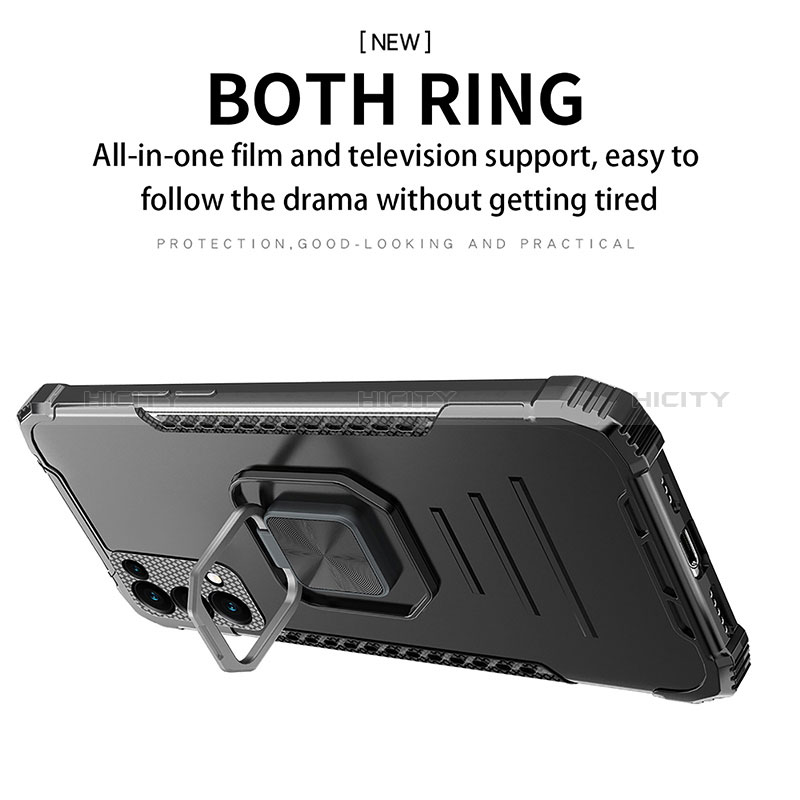 Silikon Hülle Handyhülle und Kunststoff Schutzhülle Hartschalen Tasche mit Magnetisch Fingerring Ständer ZJ1 für Samsung Galaxy A02s