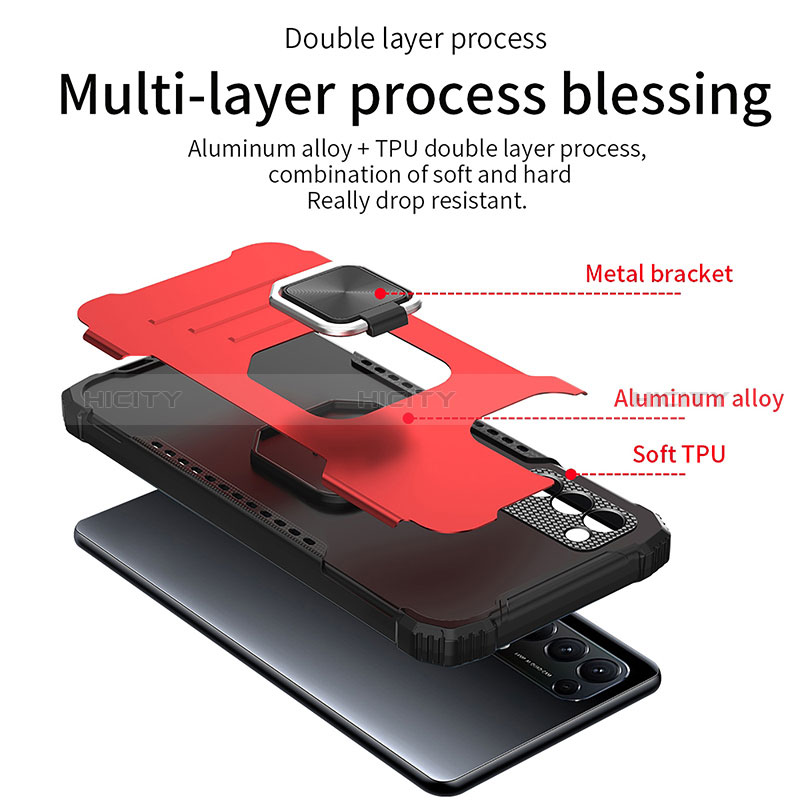 Silikon Hülle Handyhülle und Kunststoff Schutzhülle Hartschalen Tasche mit Magnetisch Fingerring Ständer ZJ1 für Samsung Galaxy A02s