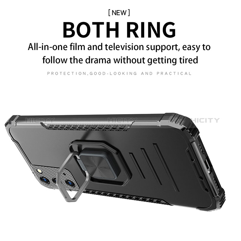 Silikon Hülle Handyhülle und Kunststoff Schutzhülle Hartschalen Tasche mit Magnetisch Fingerring Ständer ZJ2 für Samsung Galaxy S20 FE (2022) 5G