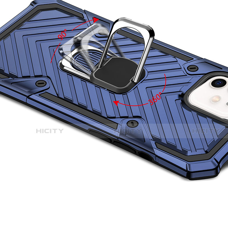 Silikon Hülle Handyhülle und Kunststoff Schutzhülle Hartschalen Tasche mit Magnetisch Ständer A01 für Apple iPhone 12 groß