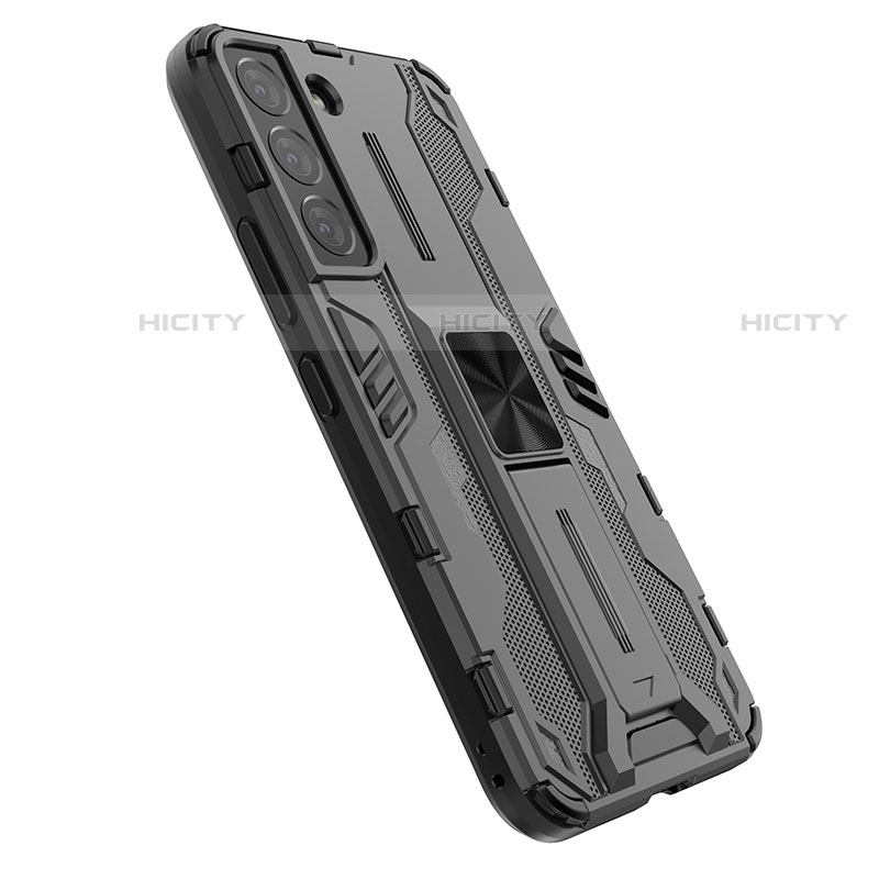 Silikon Hülle Handyhülle und Kunststoff Schutzhülle Hartschalen Tasche mit Magnetisch Ständer A02 für Samsung Galaxy S22 Plus 5G groß