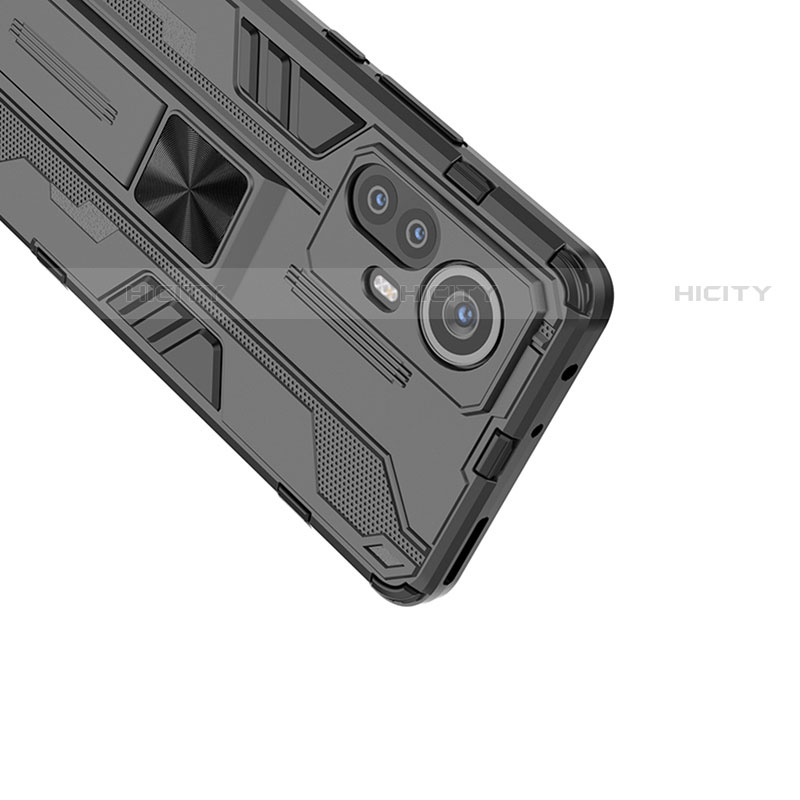 Silikon Hülle Handyhülle und Kunststoff Schutzhülle Hartschalen Tasche mit Magnetisch Ständer A02 für Xiaomi Mi 12 Pro 5G