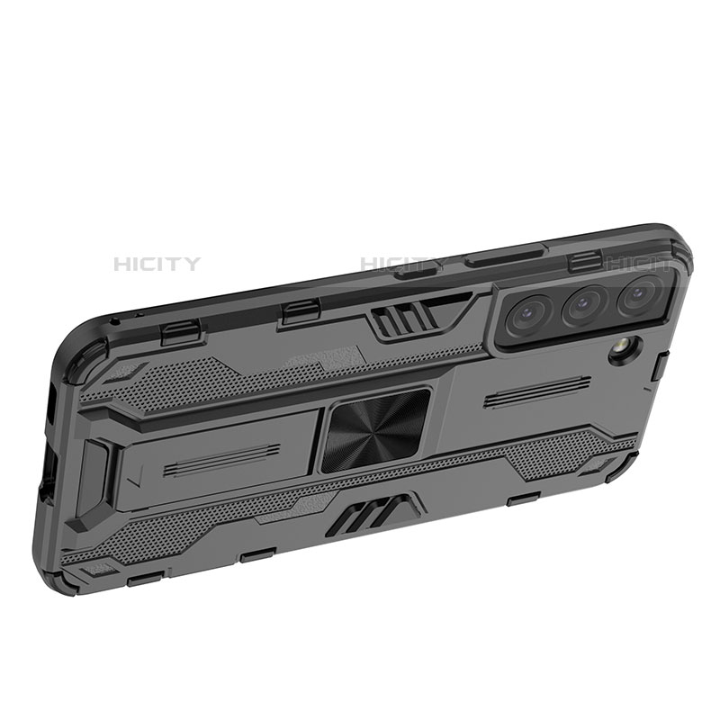 Silikon Hülle Handyhülle und Kunststoff Schutzhülle Hartschalen Tasche mit Magnetisch Ständer für Samsung Galaxy S23 Plus 5G