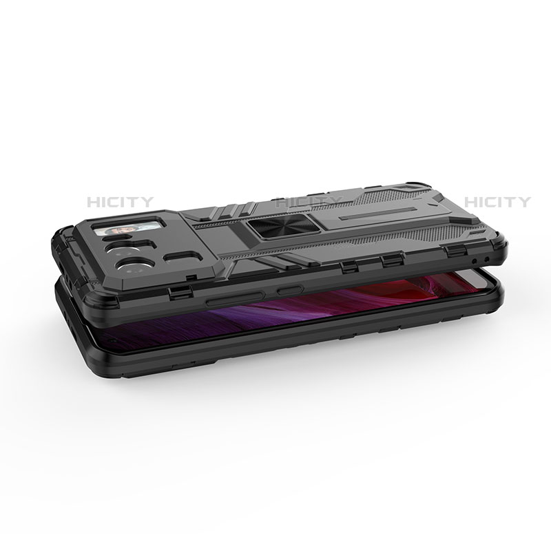 Silikon Hülle Handyhülle und Kunststoff Schutzhülle Hartschalen Tasche mit Magnetisch Ständer für Xiaomi Mi 11 Ultra 5G