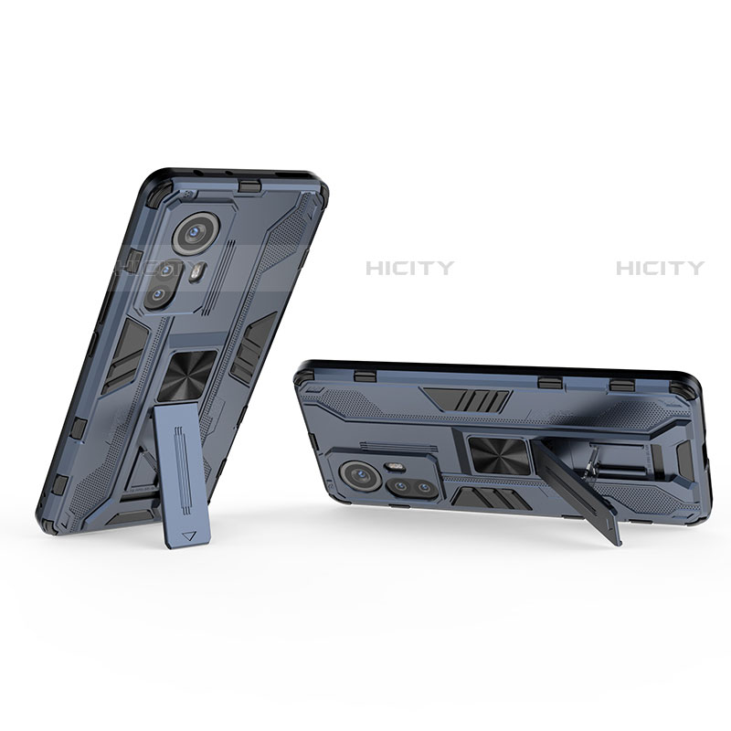 Silikon Hülle Handyhülle und Kunststoff Schutzhülle Hartschalen Tasche mit Magnetisch Ständer für Xiaomi Mi 12 Pro 5G