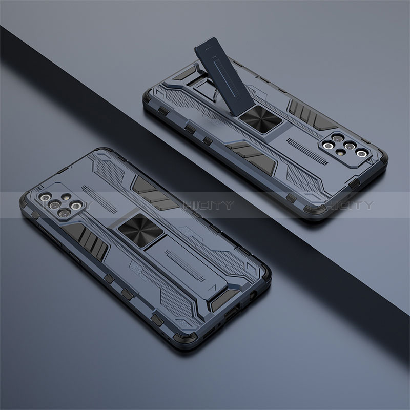 Silikon Hülle Handyhülle und Kunststoff Schutzhülle Hartschalen Tasche mit Magnetisch Ständer KC1 für Samsung Galaxy A71 5G groß