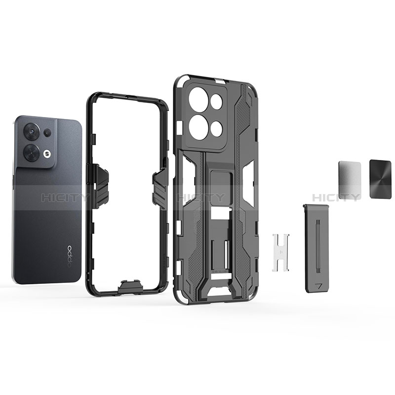 Silikon Hülle Handyhülle und Kunststoff Schutzhülle Hartschalen Tasche mit Magnetisch Ständer KC1 für Xiaomi Redmi Note 13 5G