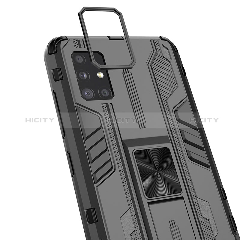 Silikon Hülle Handyhülle und Kunststoff Schutzhülle Hartschalen Tasche mit Magnetisch Ständer KC2 für Samsung Galaxy A51 5G