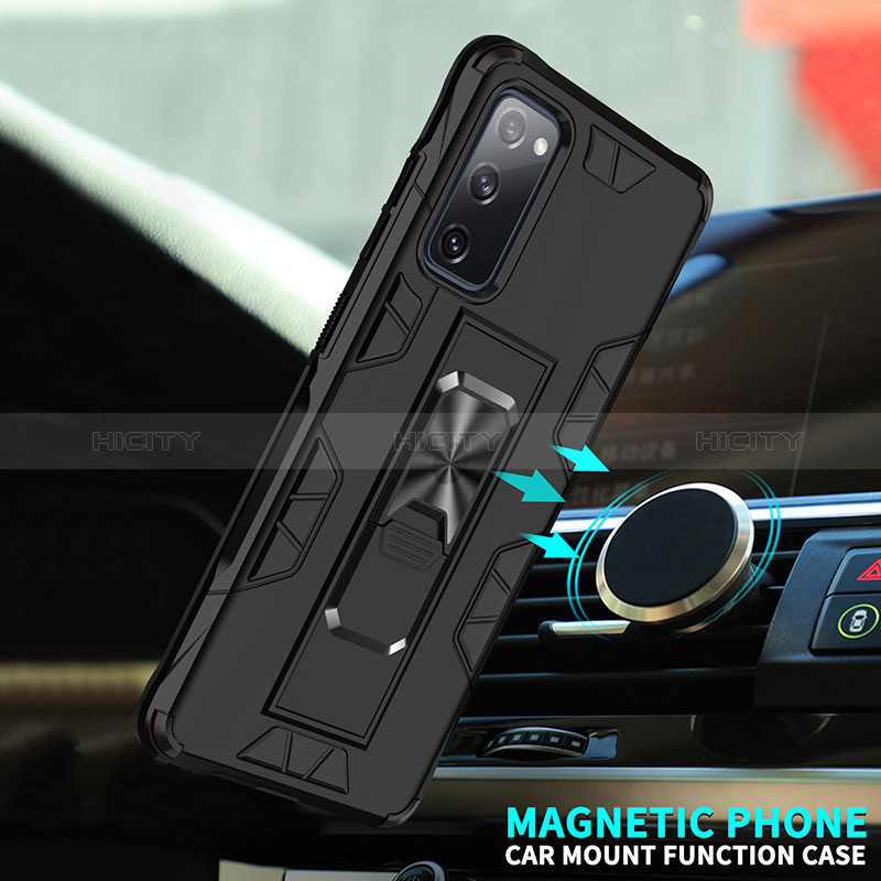 Silikon Hülle Handyhülle und Kunststoff Schutzhülle Hartschalen Tasche mit Magnetisch Ständer MQ1 für Samsung Galaxy S20 FE 5G groß