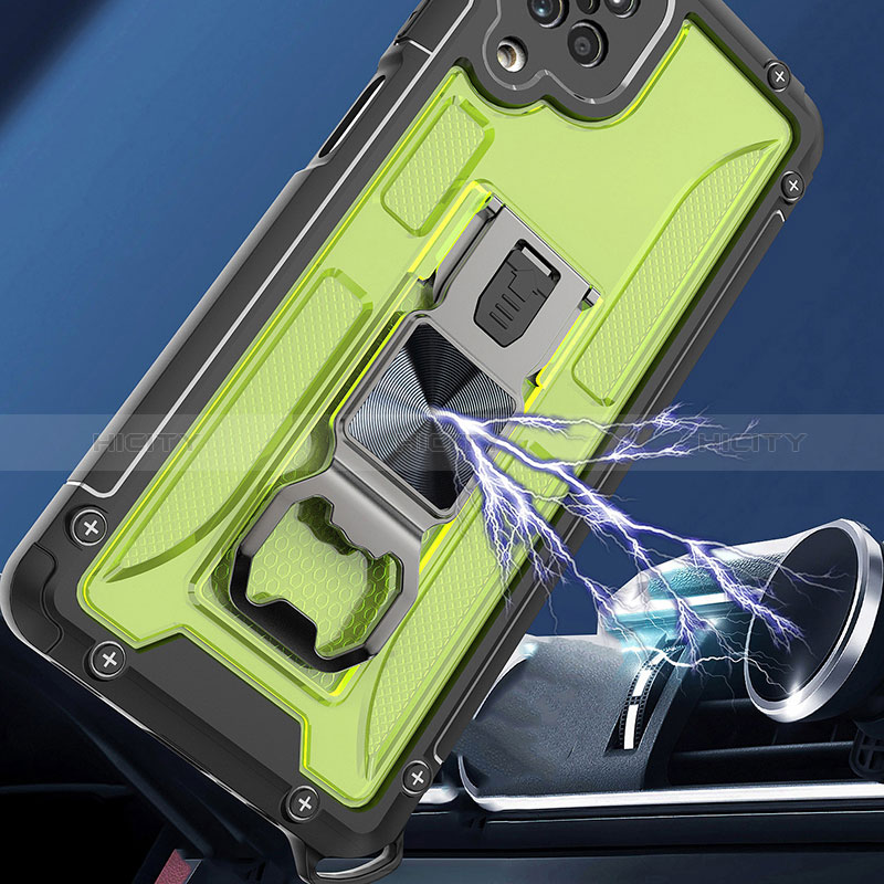 Silikon Hülle Handyhülle und Kunststoff Schutzhülle Hartschalen Tasche mit Magnetisch Ständer Q01W für Samsung Galaxy A12 5G