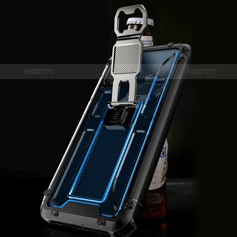 Silikon Hülle Handyhülle und Kunststoff Schutzhülle Hartschalen Tasche mit Magnetisch Ständer Q01W für Samsung Galaxy M02s