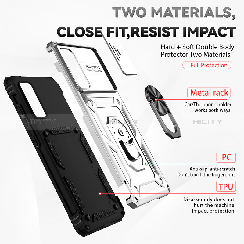Silikon Hülle Handyhülle und Kunststoff Schutzhülle Hartschalen Tasche mit Magnetisch Ständer Q01W für Samsung Galaxy S20 FE (2022) 5G