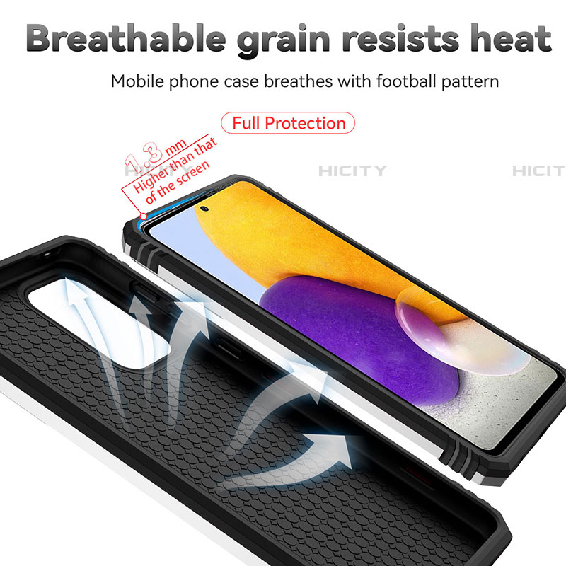 Silikon Hülle Handyhülle und Kunststoff Schutzhülle Hartschalen Tasche mit Magnetisch Ständer Q02W für Samsung Galaxy A53 5G