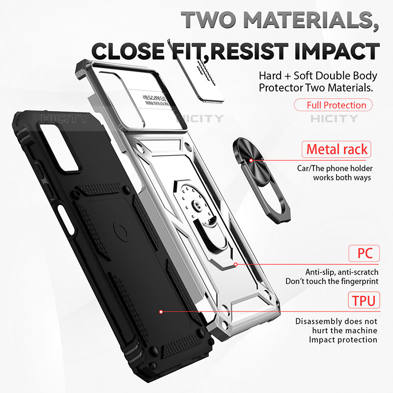 Silikon Hülle Handyhülle und Kunststoff Schutzhülle Hartschalen Tasche mit Magnetisch Ständer Q02W für Samsung Galaxy M02s groß