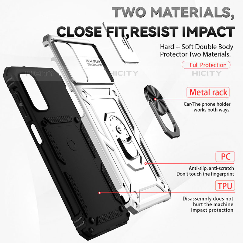 Silikon Hülle Handyhülle und Kunststoff Schutzhülle Hartschalen Tasche mit Magnetisch Ständer Q02W für Samsung Galaxy M32 5G