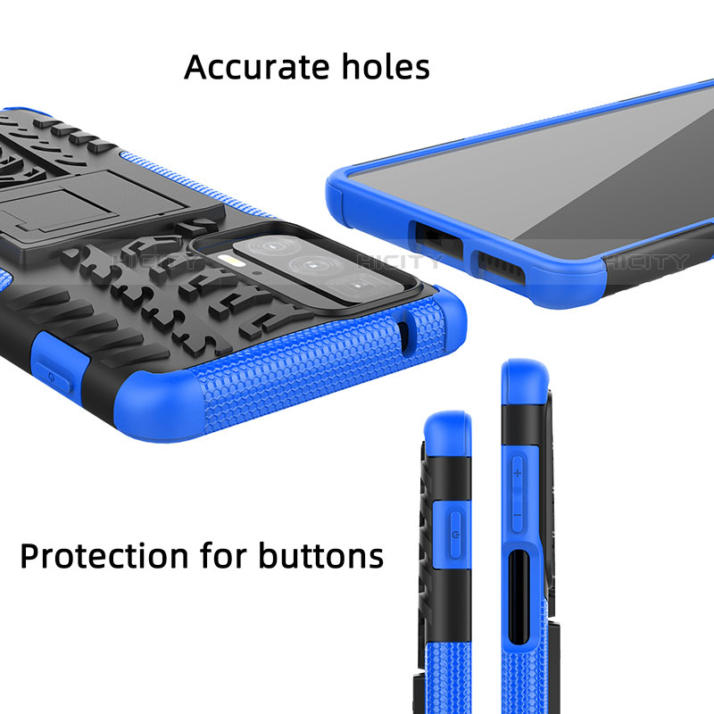 Silikon Hülle Handyhülle und Kunststoff Schutzhülle Hartschalen Tasche mit Ständer A01 für Motorola Moto Edge 20 Pro 5G
