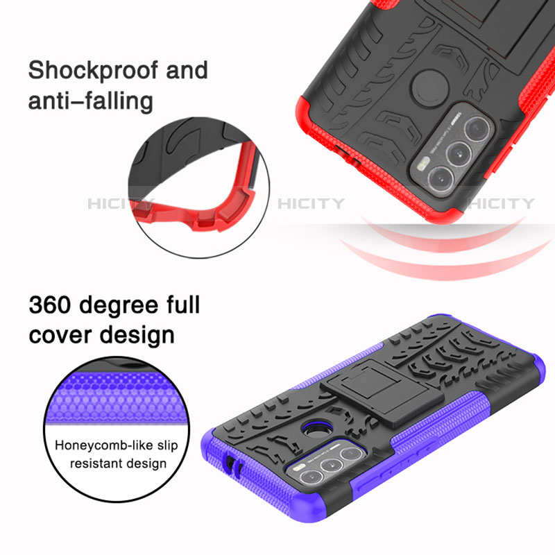 Silikon Hülle Handyhülle und Kunststoff Schutzhülle Hartschalen Tasche mit Ständer A01 für Motorola Moto G40 Fusion groß