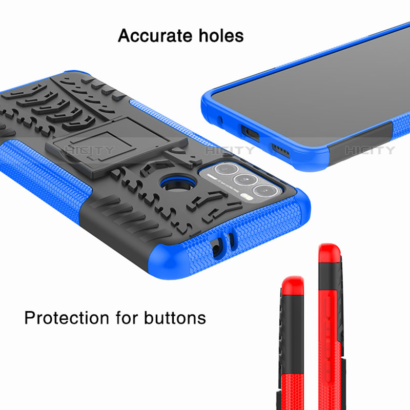 Silikon Hülle Handyhülle und Kunststoff Schutzhülle Hartschalen Tasche mit Ständer A01 für Motorola Moto G40 Fusion