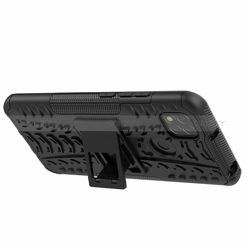 Silikon Hülle Handyhülle und Kunststoff Schutzhülle Hartschalen Tasche mit Ständer A01 für Xiaomi Redmi 10A 4G