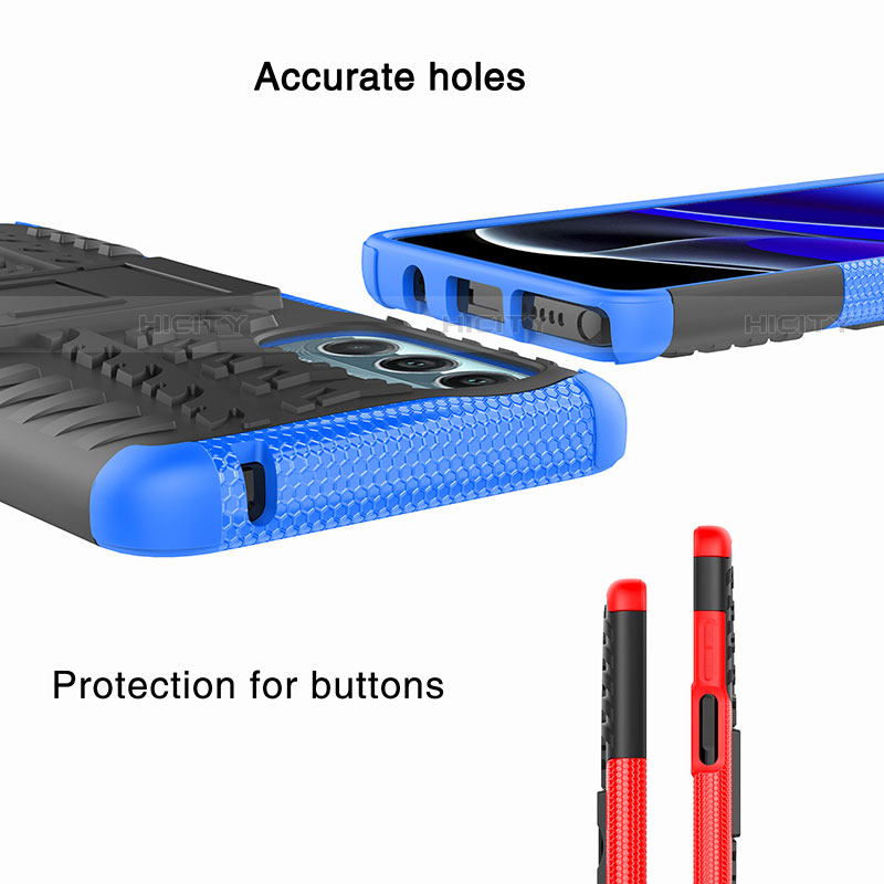 Silikon Hülle Handyhülle und Kunststoff Schutzhülle Hartschalen Tasche mit Ständer A02 für Motorola Moto G Stylus (2022) 5G groß