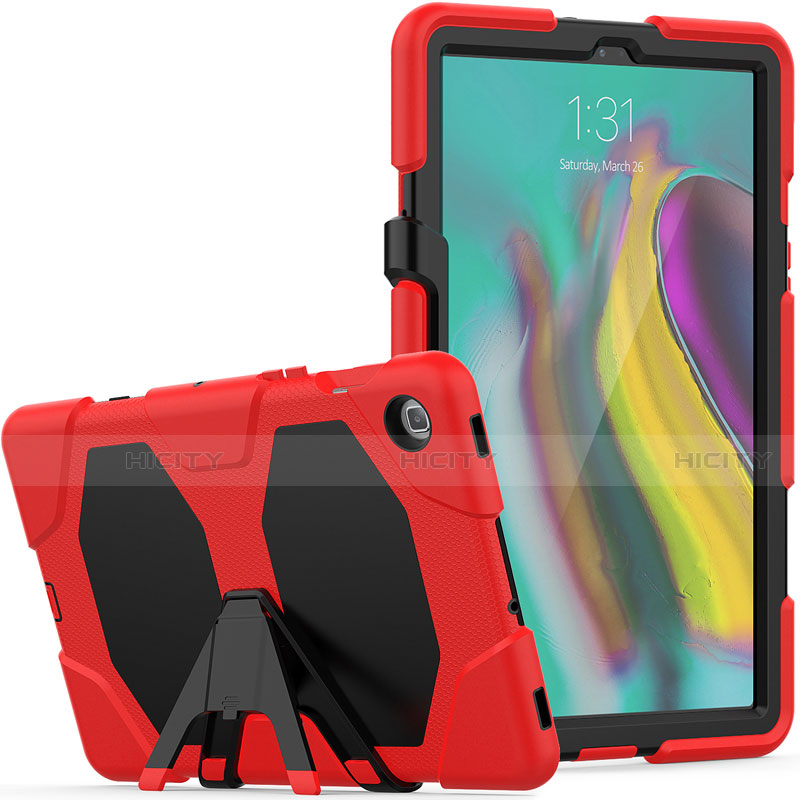 Silikon Hülle Handyhülle und Kunststoff Schutzhülle Hartschalen Tasche mit Ständer A02 für Samsung Galaxy Tab S5e Wi-Fi 10.5 SM-T720 Rot Plus