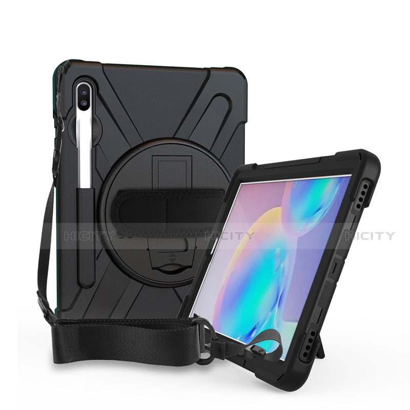 Silikon Hülle Handyhülle und Kunststoff Schutzhülle Hartschalen Tasche mit Ständer A04 für Samsung Galaxy Tab S6 10.5 SM-T860 groß