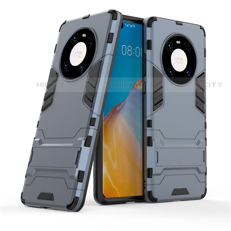 Silikon Hülle Handyhülle und Kunststoff Schutzhülle Hartschalen Tasche mit Ständer für Huawei Mate 40 groß