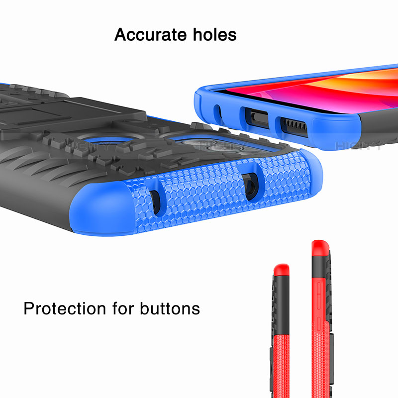 Silikon Hülle Handyhülle und Kunststoff Schutzhülle Hartschalen Tasche mit Ständer für Motorola Moto G Power (2022)