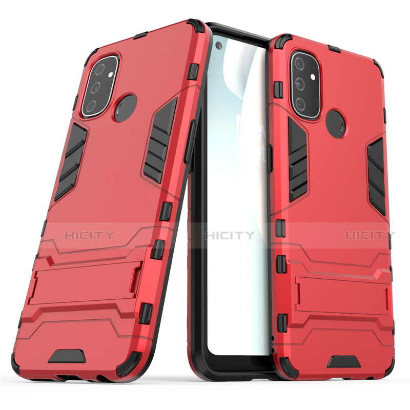 Silikon Hülle Handyhülle und Kunststoff Schutzhülle Hartschalen Tasche mit Ständer für OnePlus Nord N100