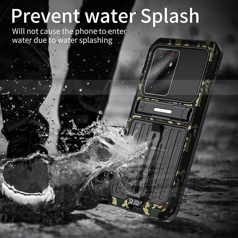 Silikon Hülle Handyhülle und Kunststoff Schutzhülle Hartschalen Tasche mit Ständer für Samsung Galaxy S21 Ultra 5G groß