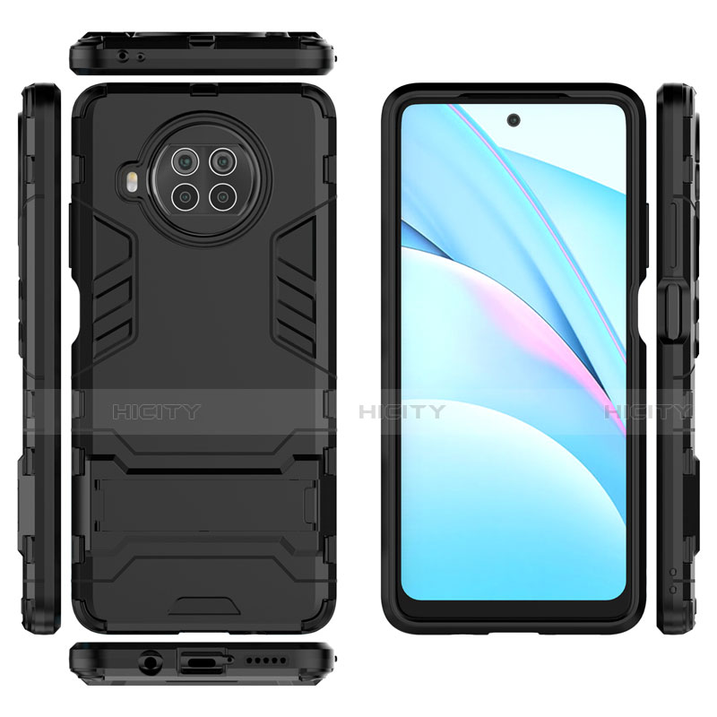 Silikon Hülle Handyhülle und Kunststoff Schutzhülle Hartschalen Tasche mit Ständer für Xiaomi Mi 10i 5G groß