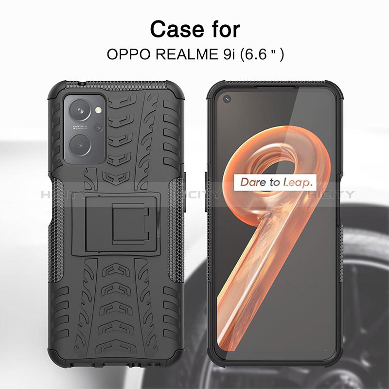 Silikon Hülle Handyhülle und Kunststoff Schutzhülle Hartschalen Tasche mit Ständer JX1 für Oppo A96 4G