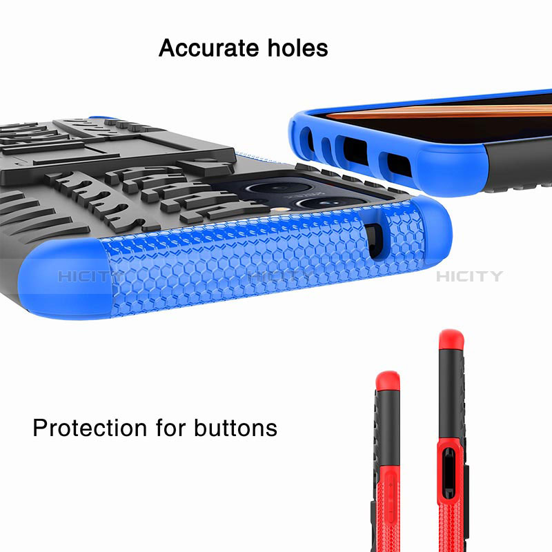 Silikon Hülle Handyhülle und Kunststoff Schutzhülle Hartschalen Tasche mit Ständer JX1 für Realme 9i 4G