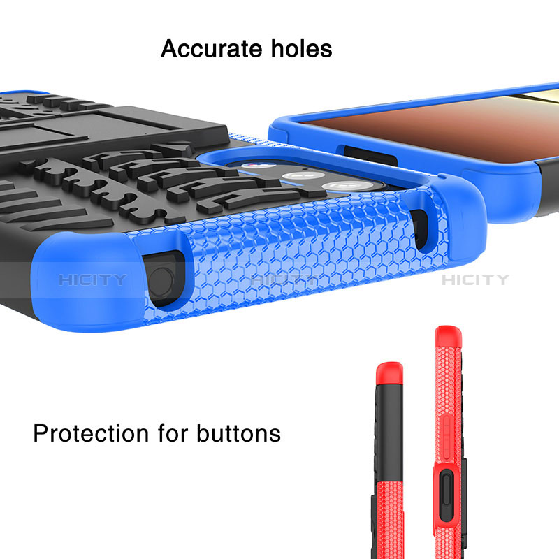 Silikon Hülle Handyhülle und Kunststoff Schutzhülle Hartschalen Tasche mit Ständer JX1 für Sony Xperia 5 IV groß