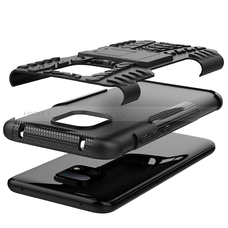 Silikon Hülle Handyhülle und Kunststoff Schutzhülle Hartschalen Tasche mit Ständer JX1 für Xiaomi Redmi 10X 5G