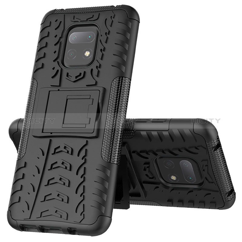 Silikon Hülle Handyhülle und Kunststoff Schutzhülle Hartschalen Tasche mit Ständer JX1 für Xiaomi Redmi 10X Pro 5G groß