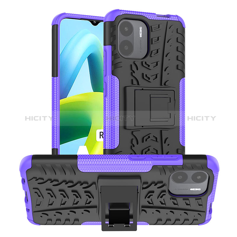 Silikon Hülle Handyhülle und Kunststoff Schutzhülle Hartschalen Tasche mit Ständer JX1 für Xiaomi Redmi A2