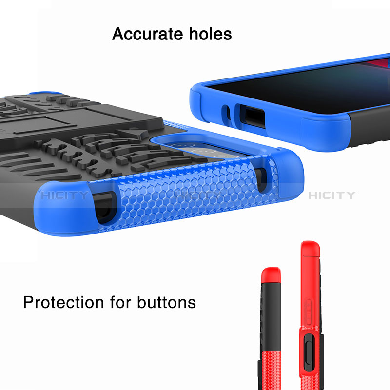 Silikon Hülle Handyhülle und Kunststoff Schutzhülle Hartschalen Tasche mit Ständer JX2 für Sony Xperia 10 V
