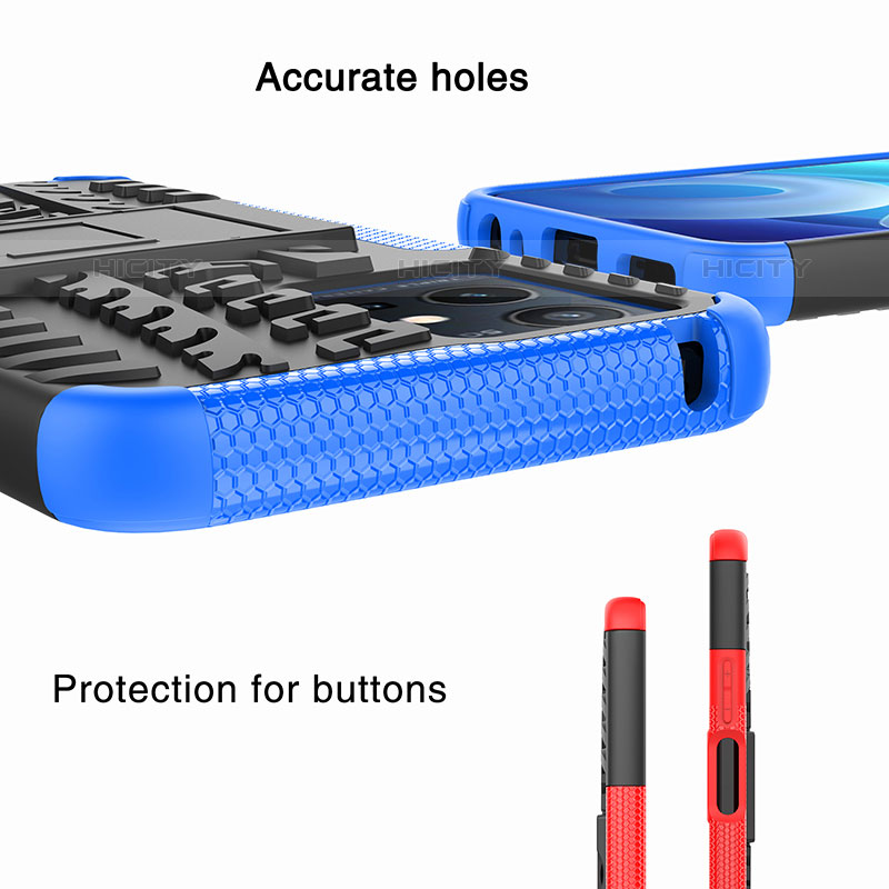 Silikon Hülle Handyhülle und Kunststoff Schutzhülle Hartschalen Tasche mit Ständer JX2 für Vivo iQOO Z6 5G