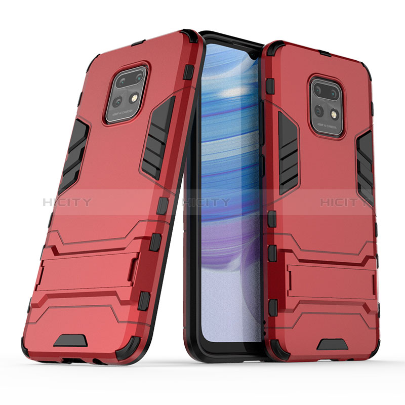 Silikon Hülle Handyhülle und Kunststoff Schutzhülle Hartschalen Tasche mit Ständer KC1 für Xiaomi Redmi 10X 5G