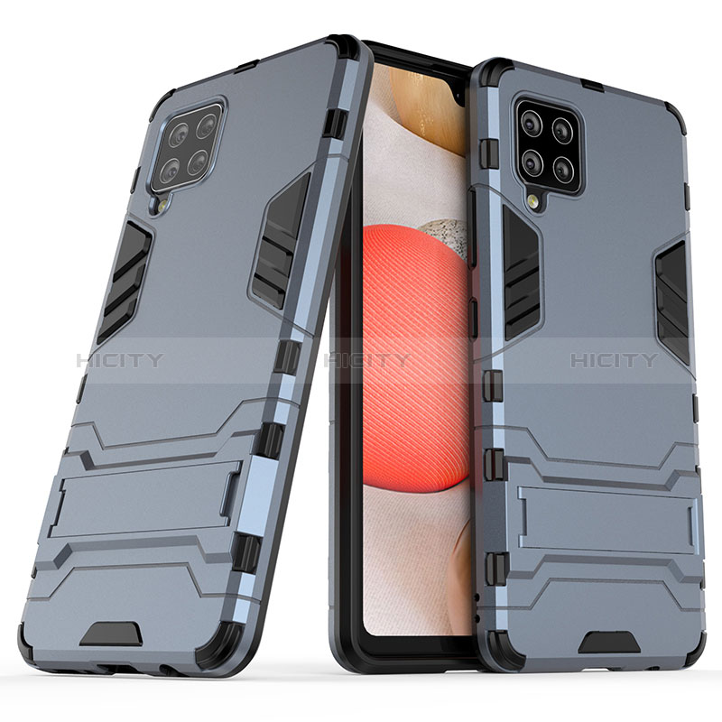 Silikon Hülle Handyhülle und Kunststoff Schutzhülle Hartschalen Tasche mit Ständer KC2 für Samsung Galaxy A42 5G