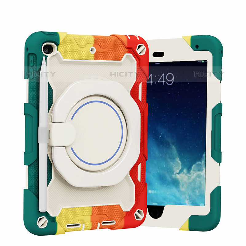 Silikon Hülle Handyhülle und Kunststoff Schutzhülle Hartschalen Tasche mit Ständer L02 für Apple iPad Mini 5 (2019)