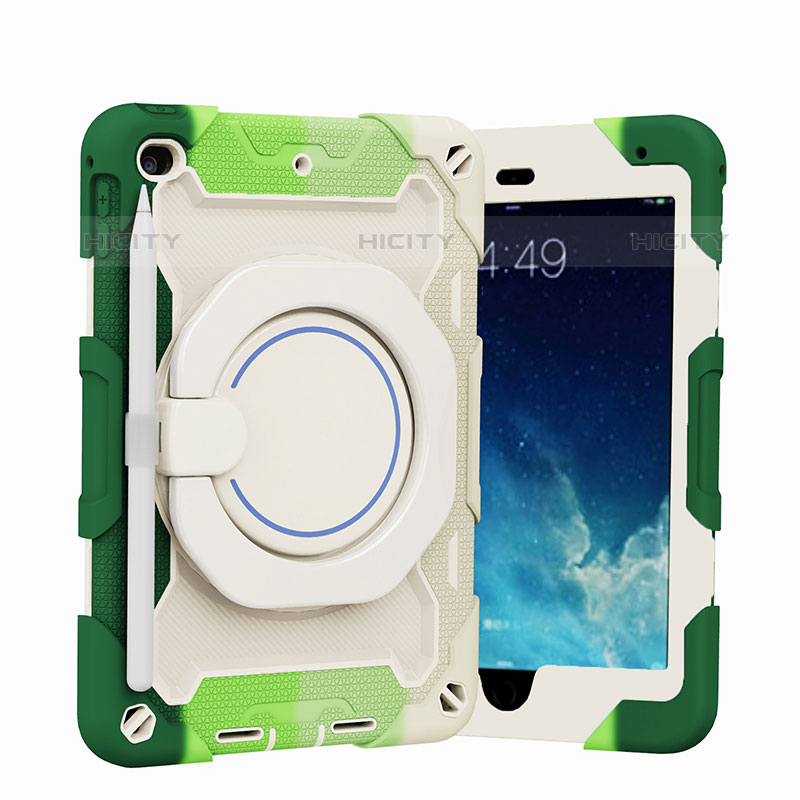 Silikon Hülle Handyhülle und Kunststoff Schutzhülle Hartschalen Tasche mit Ständer L02 für Apple iPad Mini 5 (2019)