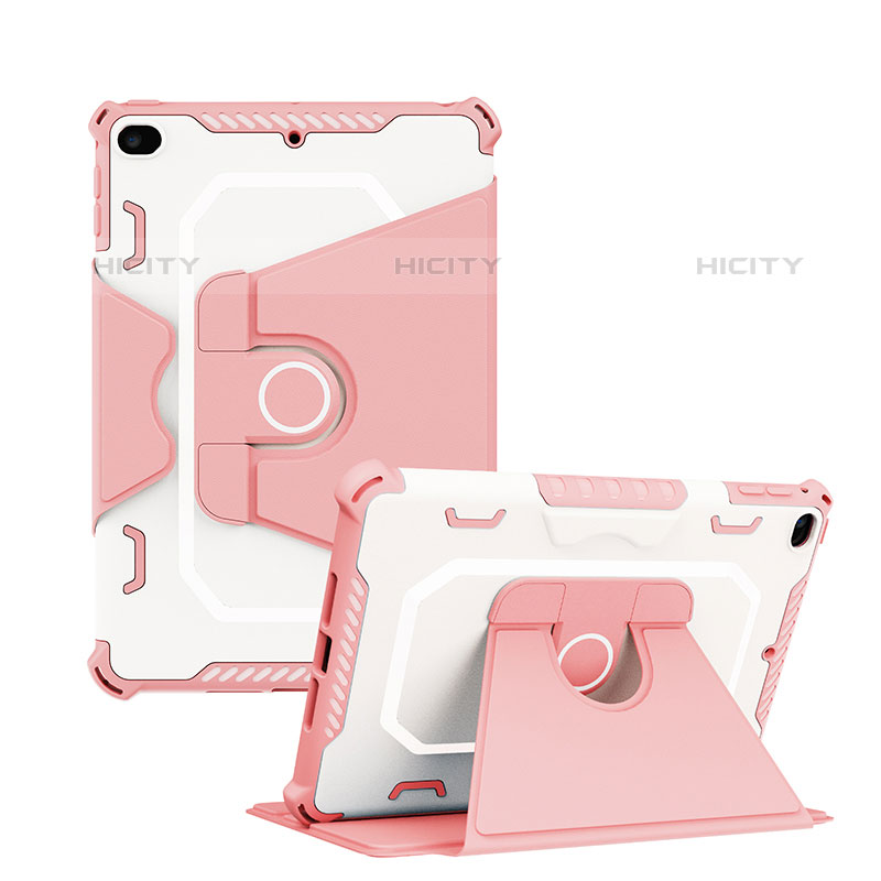Silikon Hülle Handyhülle und Kunststoff Schutzhülle Hartschalen Tasche mit Ständer L04 für Apple iPad Mini 5 (2019) Rosa