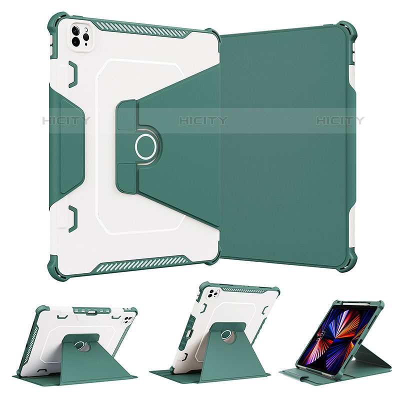 Silikon Hülle Handyhülle und Kunststoff Schutzhülle Hartschalen Tasche mit Ständer L04 für Apple iPad Pro 12.9 (2020) groß